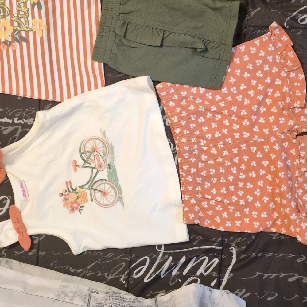 Little Lass 6 PC Tops/Shorts Multicolor/Solid 3T